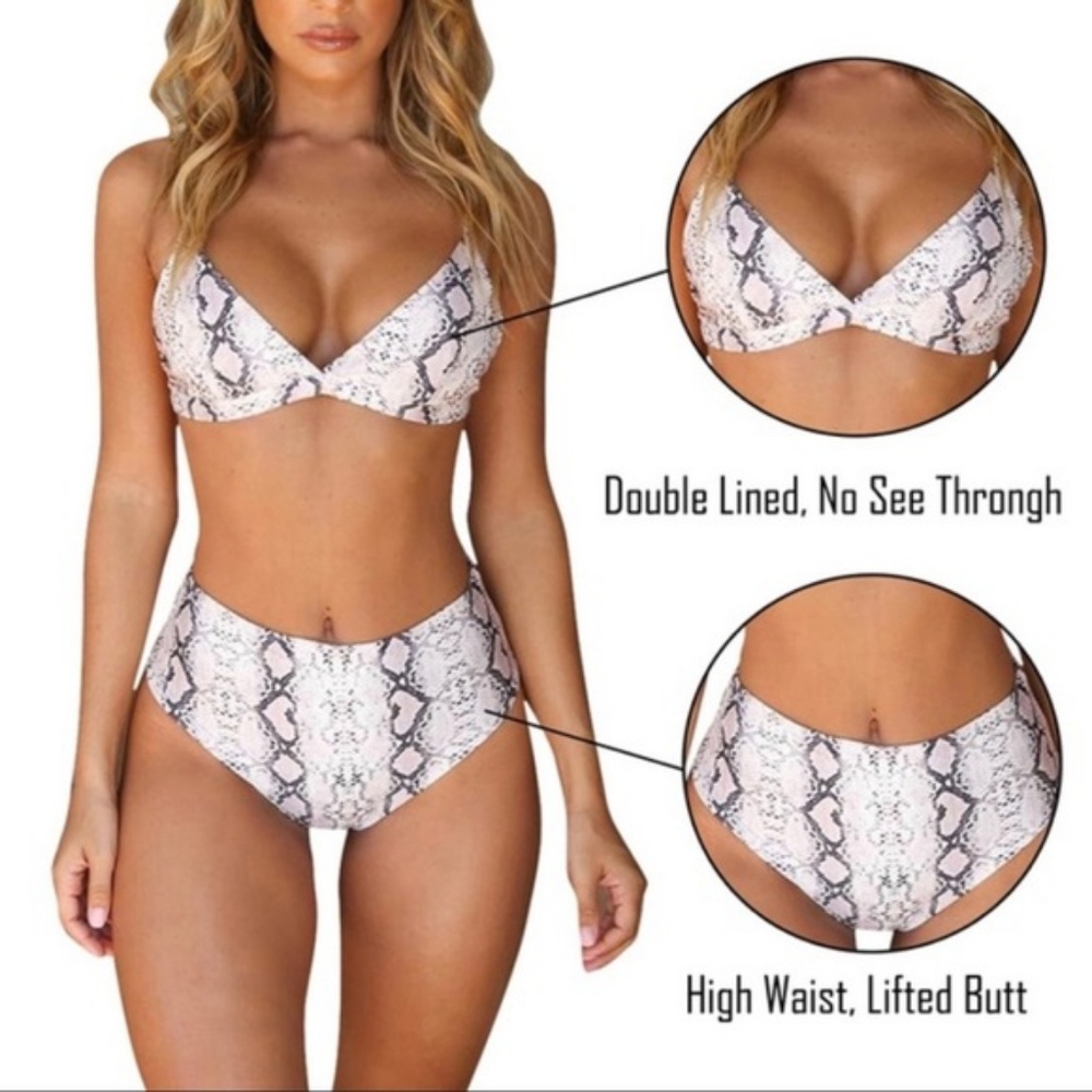 NEW Sexy Zebra Snake 2 Piece Halter Bikini Set - Picture 7 of 8